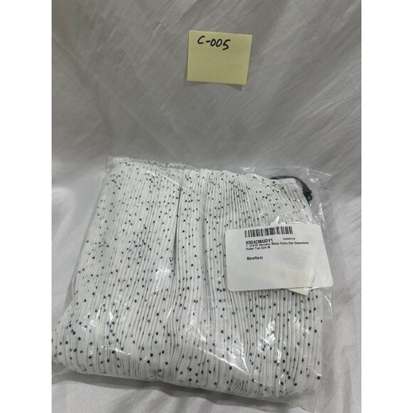 1. State Womens Halter Top Polka Dot Sleeveless Back Keyhole White Size Medium - Picture 3 of 3